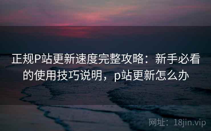 正规P站更新速度完整攻略：新手必看的使用技巧说明，p站更新怎么办