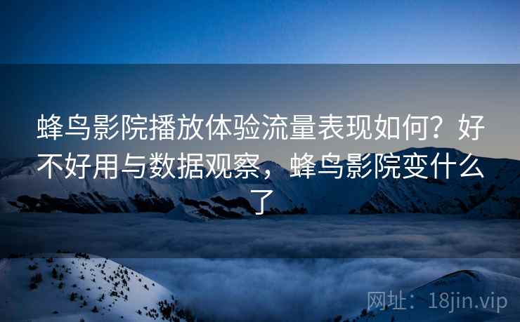 蜂鸟影院播放体验流量表现如何？好不好用与数据观察，蜂鸟影院变什么了