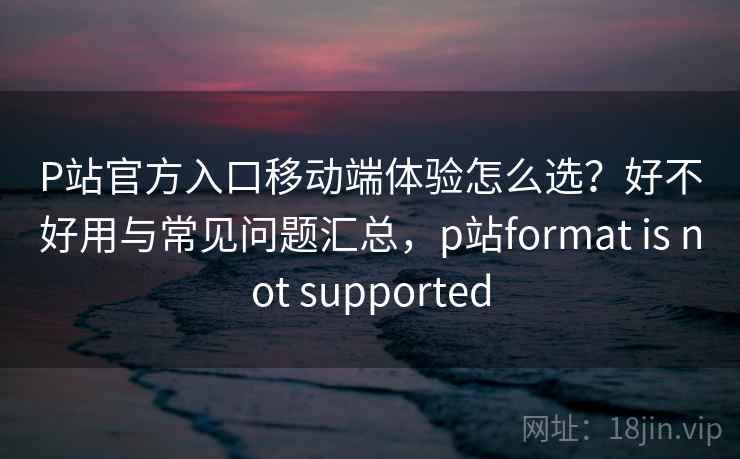 P站官方入口移动端体验怎么选？好不好用与常见问题汇总，p站format is not supported
