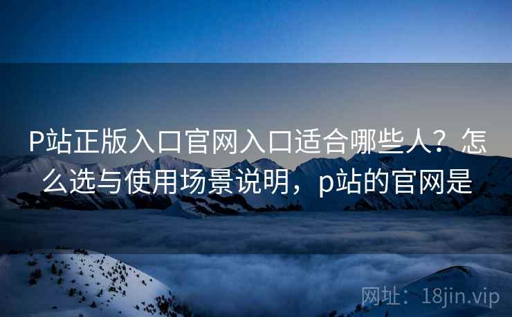 P站正版入口官网入口适合哪些人？怎么选与使用场景说明，p站的官网是