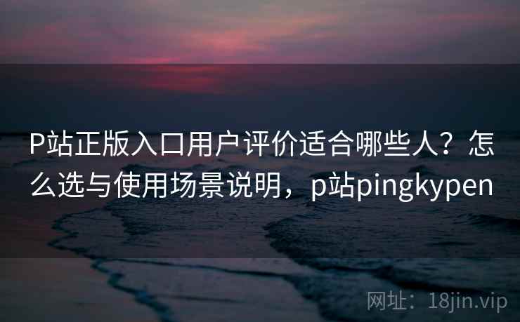 P站正版入口用户评价适合哪些人？怎么选与使用场景说明，p站pingkypen