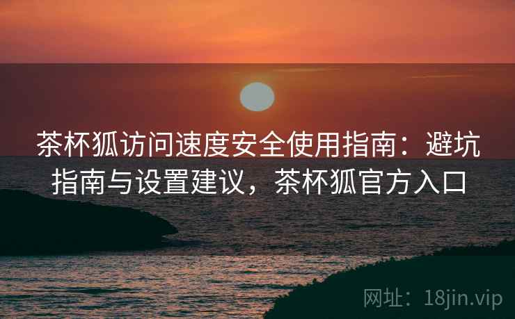 茶杯狐访问速度安全使用指南：避坑指南与设置建议，茶杯狐官方入口