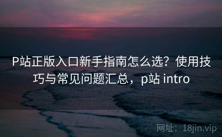 P站正版入口新手指南怎么选？使用技巧与常见问题汇总，p站 intro